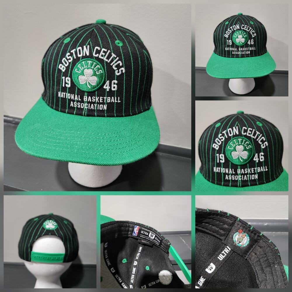 Boston Celtics NBA Basketball Ultra Game Snapback Hat Cap‎ Stripe Green Black